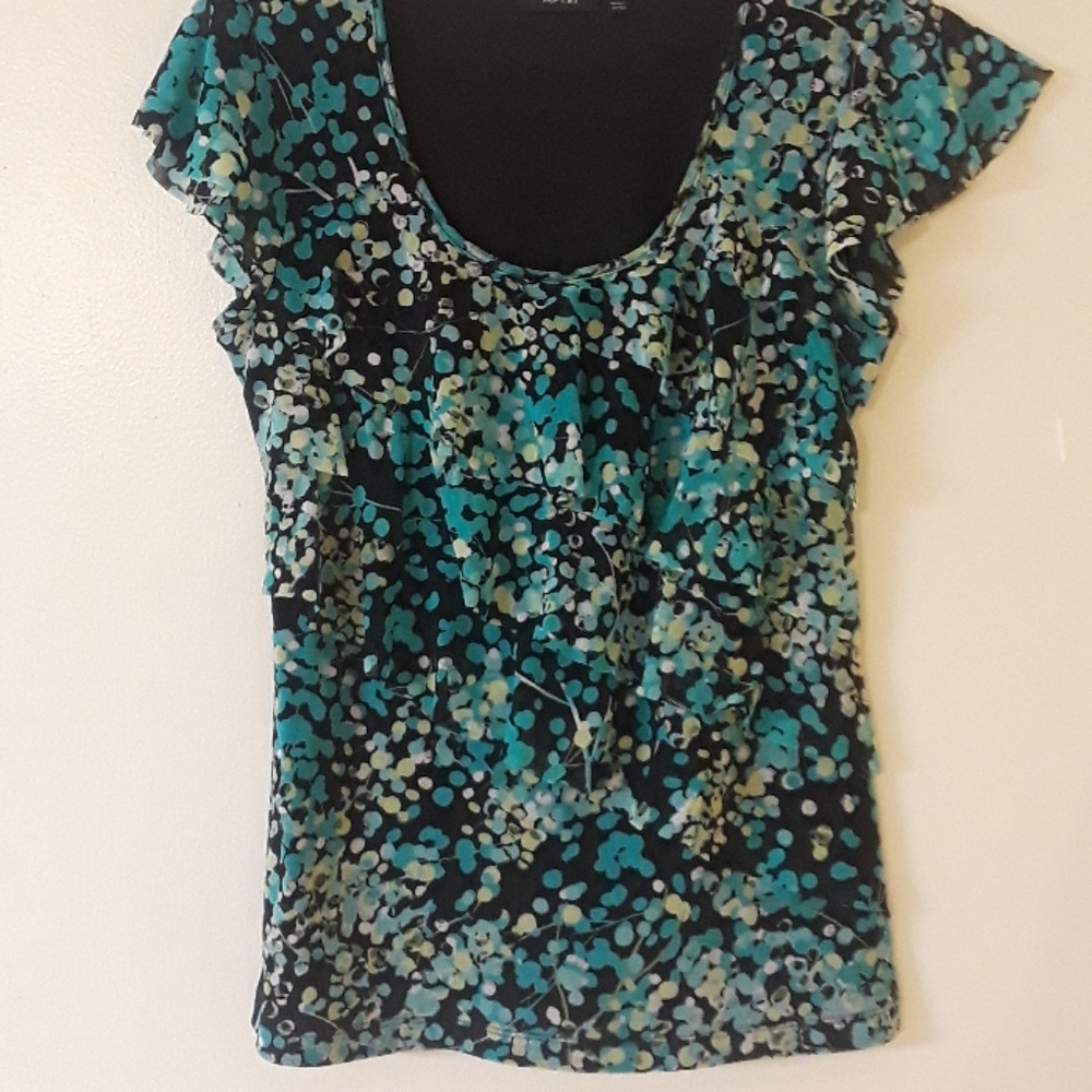 APT. 9 Ruffled Floral Career Top S
